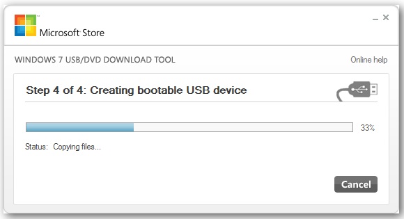 Создание загрузочной флешки с помощью программы Windows 7 USB/DVD Download Tool