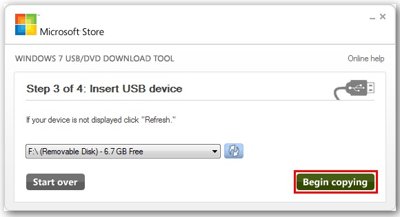 Создание загрузочной флешки с помощью программы Windows 7 USB/DVD Download Tool